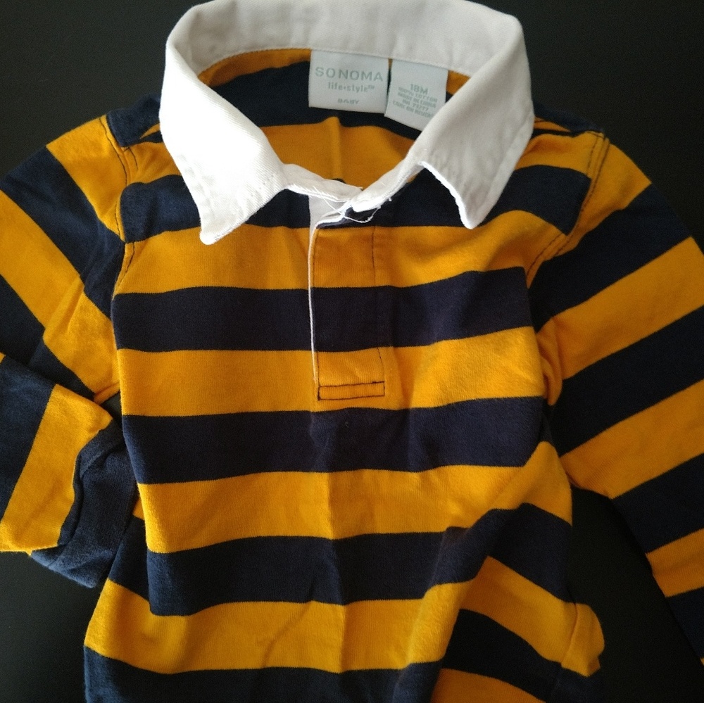 Rugby Stripe Onesie Size 18 Months Sonoma Baby